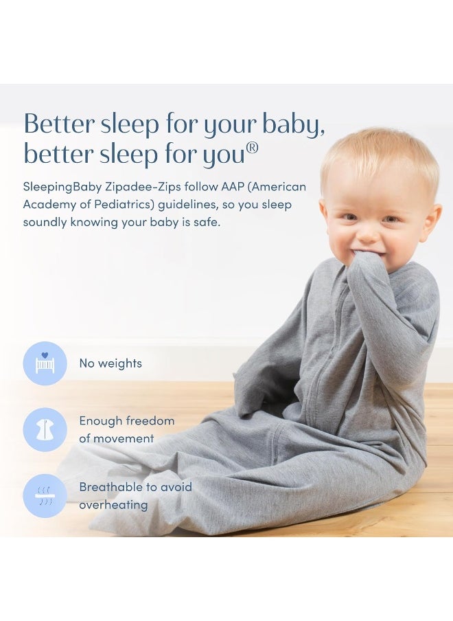 SleepingBaby Zipadee-Zip Transitional Swaddle Sack - Roomy Zipper Swaddle for Easy Diaper Changes and Proper Hip Development