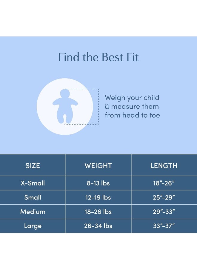 SleepingBaby Zipadee-Zip Transitional Swaddle Sack - Roomy Zipper Swaddle for Easy Diaper Changes and Proper Hip Development