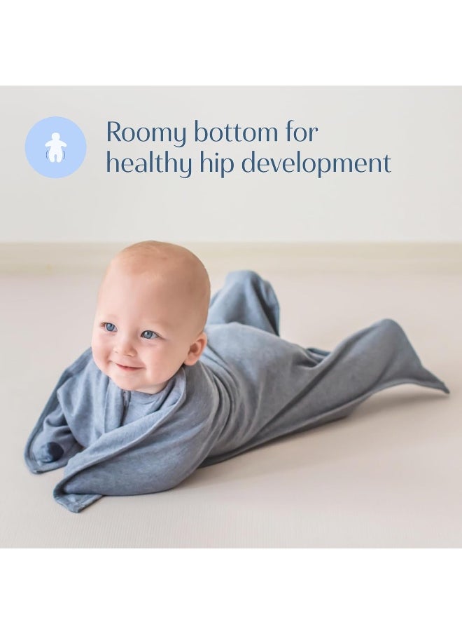 SleepingBaby Zipadee-Zip Transitional Swaddle Sack - Roomy Zipper Swaddle for Easy Diaper Changes and Proper Hip Development