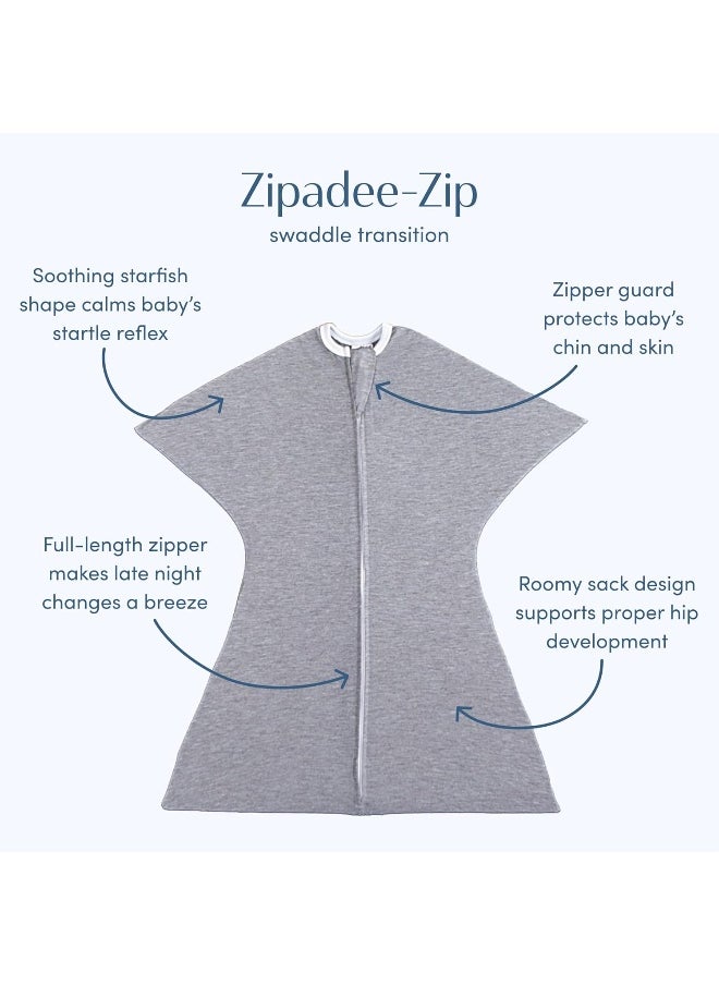 SleepingBaby Zipadee-Zip Transitional Swaddle Sack - Roomy Zipper Swaddle for Easy Diaper Changes and Proper Hip Development