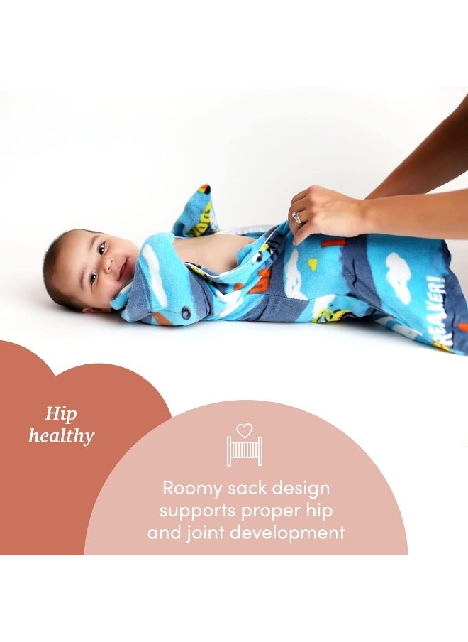 SleepingBaby Zipadee-Zip Transition Swaddle - Fleece Baby Sleep Sack with Zipper