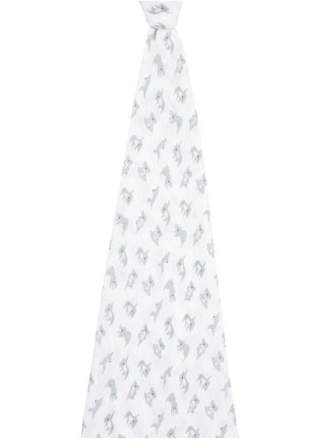 aden + anais Cotton Muslin Swaddle - 1 Pack Squares | Large Receiving Blankets for Girls & Boys | Ideal Newborn Babies & Infant Swaddling Wrap Set | Perfect Koalas, 0-3 Months