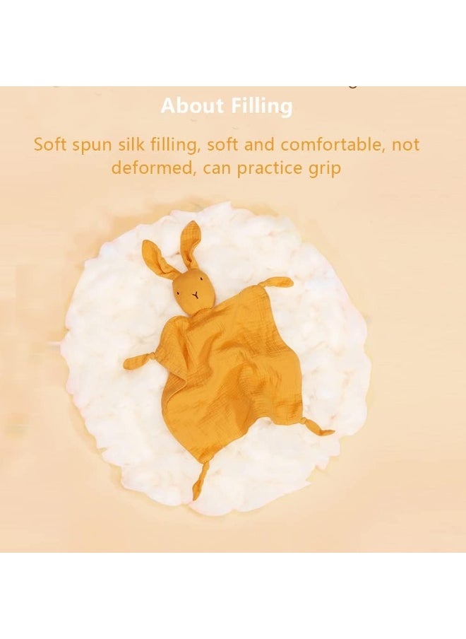 PEIPEIWU Organic Cotton Muslin Lovey Blanket, Organic Cotton Muslin Bunny Security Blanket Soft & Breathable Lovie Baby Gifts for Boys and Girls