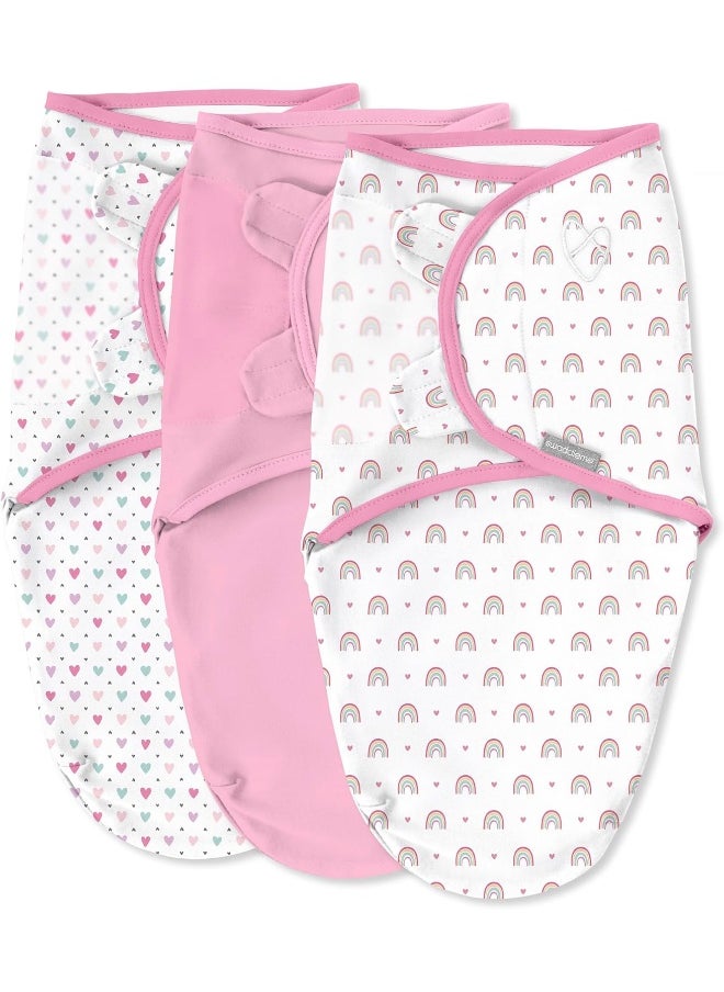 SwaddleMe Original Swaddle – Size Small/Medium, 0-3 Months, 3-Pack (Over The Rainbow)