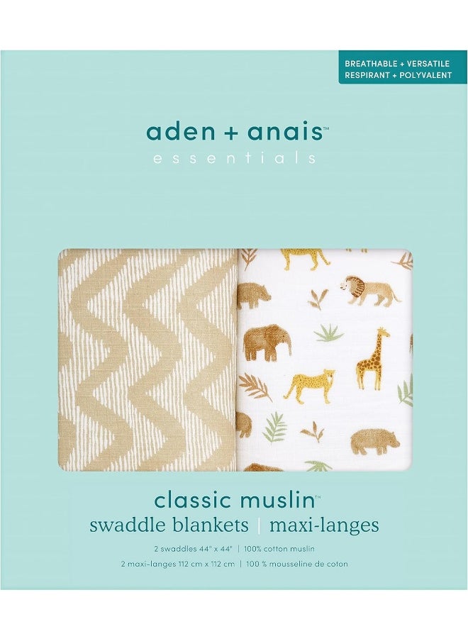 Aden + Anais™ Essentials Cotton Muslin 2 Pack Swaddle Blanket Tanzania
