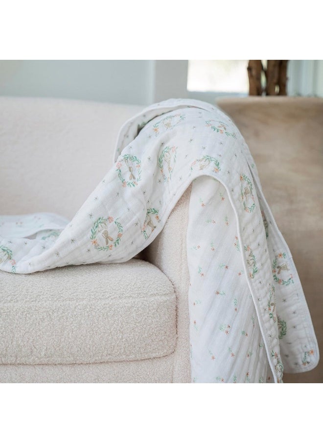aden + anais essentials cotton muslin blanket blushing bunnies-bunnyportrait