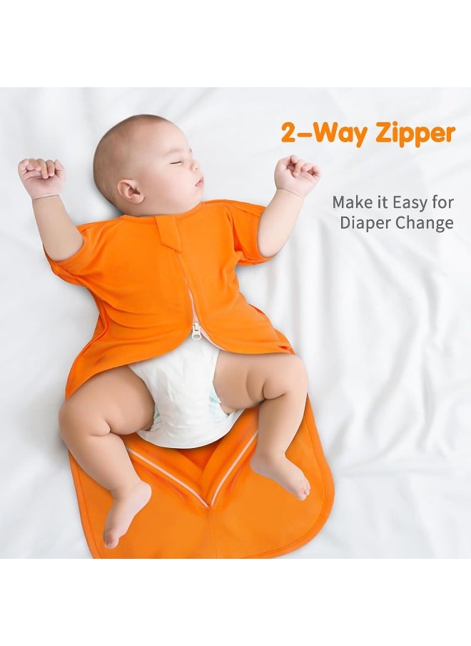 Transition Swaddle 6-9 Months, Baby Sleep Sack Arms up Swaddle 2-Way Zipper 100% Cotton Arms in/out, 0.8 Tog Newborn Sleep Sack Baby Swaddle for Boy Girl, 2-Pack Baby Transitional Swaddle Sack (Large)