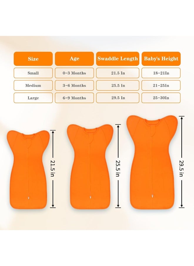 Transition Swaddle 6-9 Months, Baby Sleep Sack Arms up Swaddle 2-Way Zipper 100% Cotton Arms in/out, 0.8 Tog Newborn Sleep Sack Baby Swaddle for Boy Girl, 2-Pack Baby Transitional Swaddle Sack (Large)