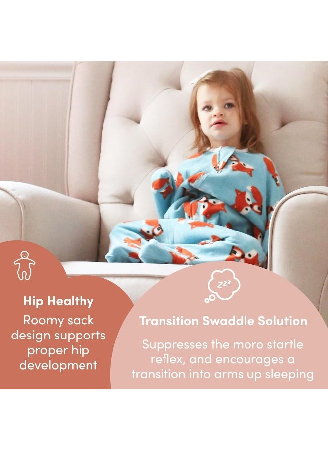 SleepingBaby Zipadee-Zip Transition Swaddle - Fleece Baby Sleep Sack with Zipper