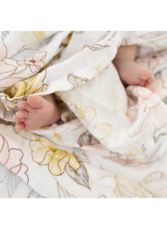 aden + anais Swaddle Blanket, 100% Organic Cotton Muslin Blankets for Girls & Boys, Baby Receiving Swaddles, Ideal Newborn & Infant Swaddling Set, 4 Pack, Earthly