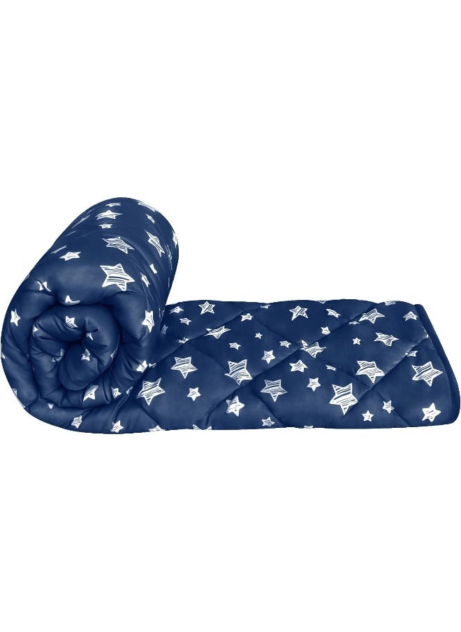 Baby Blanket for Boys and Girls, Soft Cozy Toddler Comforter Quilted with Navy Star Print, Ultra Soft and Comfortable Baby Comforter Down Alternative, 39x47 Inches