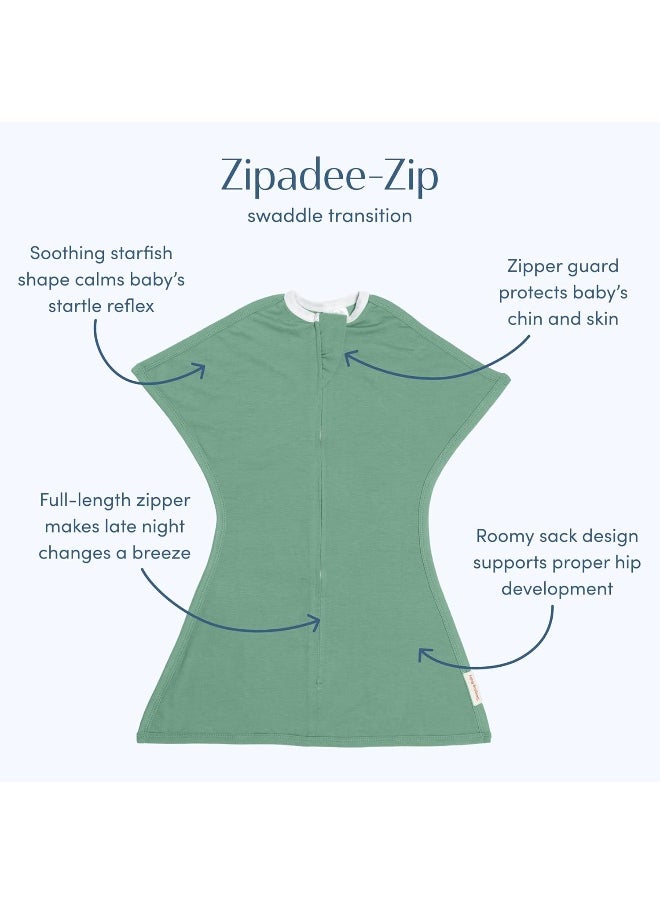 SleepingBaby Zipadee-Zip Transitional Swaddle Sack - Roomy Zipper Swaddle for Easy Diaper Changes and Proper Hip Development