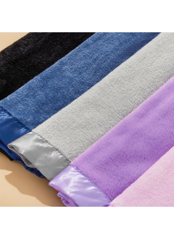 Pro Goleem Fleece Baby Blanket with Satin Trim, 30x40 Inch, Navy Blue