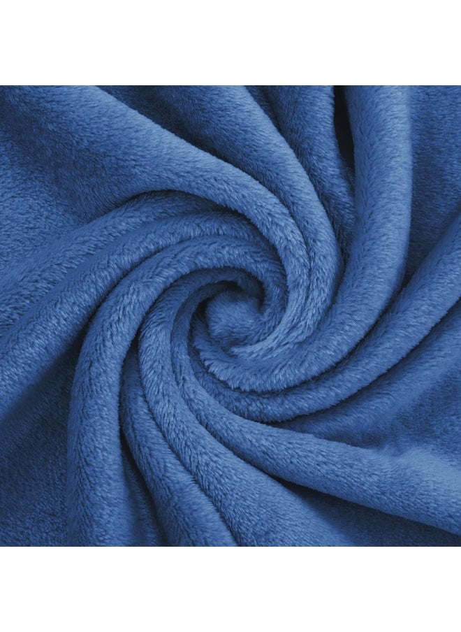 Pro Goleem Fleece Baby Blanket with Satin Trim, 30x40 Inch, Navy Blue