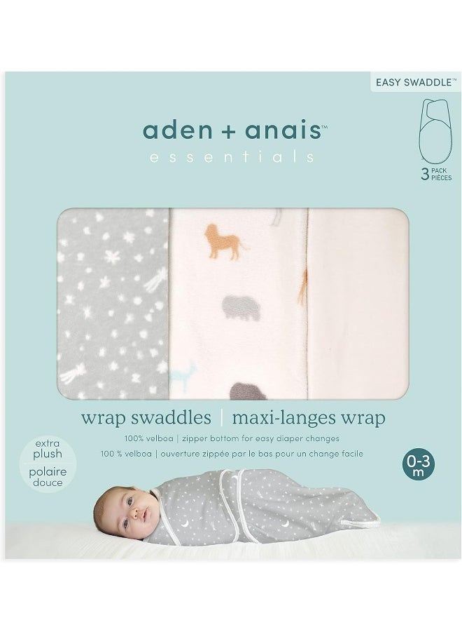 aden + anais Essentials Easy Wrap Swaddle, Cotton Knit Baby Wrap, Newborn Wearable Swaddle Sleep Sack