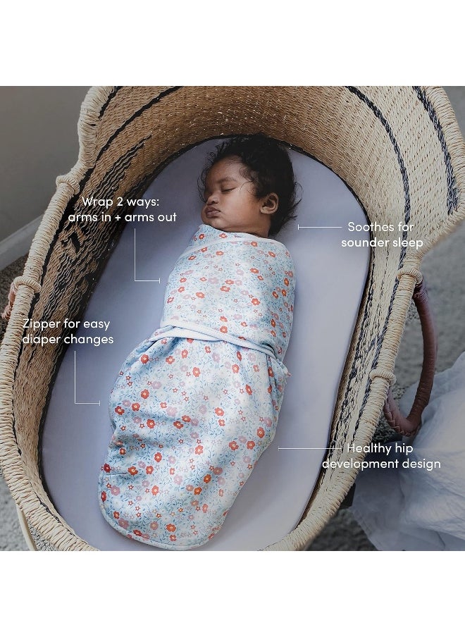 aden + anais Essentials Easy Wrap Swaddle, Cotton Knit Baby Wrap, Newborn Wearable Swaddle Sleep Sack