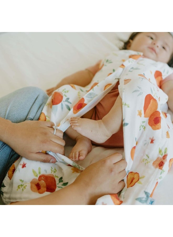 Little Unicorn 0-6 Month Premium Muslin Sleep Sack 1.1 TOG | Soft & Breathable Muslin Cotton for safer sleep | 2 way zipper (Georgia Peach)