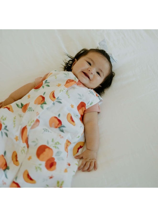 Little Unicorn 0-6 Month Premium Muslin Sleep Sack 1.1 TOG | Soft & Breathable Muslin Cotton for safer sleep | 2 way zipper (Georgia Peach)