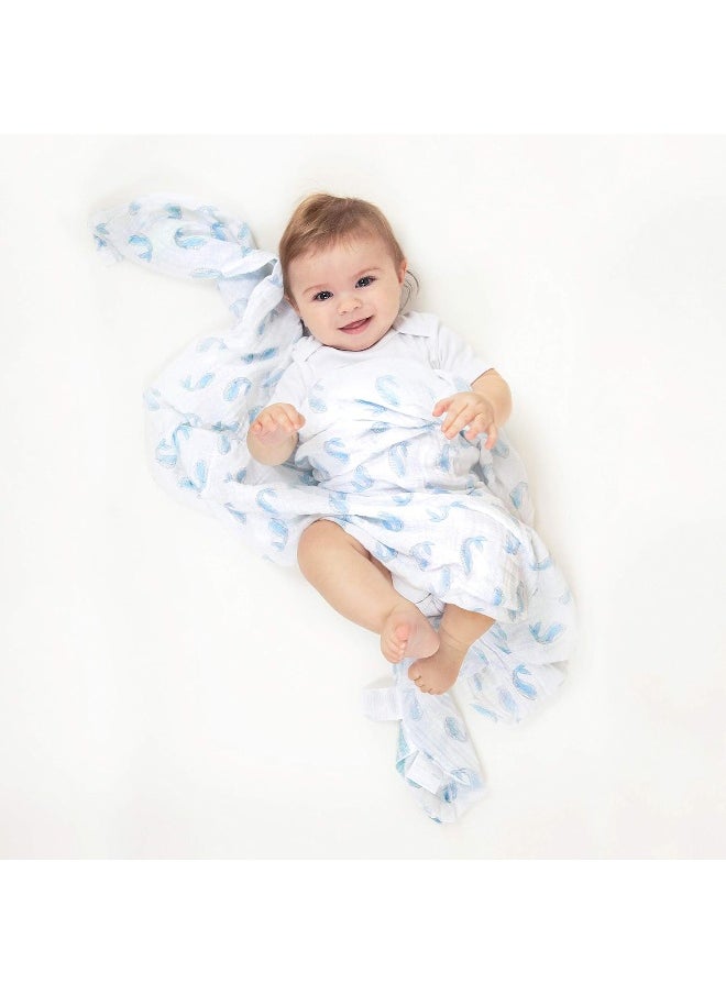 aden + anais Swaddle Blanket, Boutique Muslin Blankets for Girls & Boys, Baby Receiving Swaddles, Ideal Newborn & Infant Swaddling Set, 4 Pack, Natural History