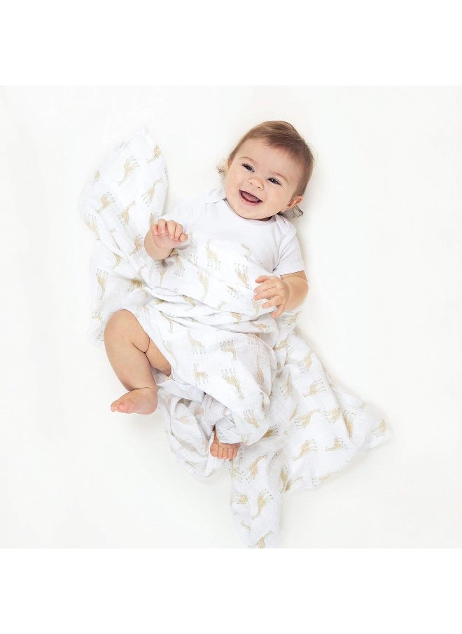 aden + anais Swaddle Blanket, Boutique Muslin Blankets for Girls & Boys, Baby Receiving Swaddles, Ideal Newborn & Infant Swaddling Set, 4 Pack, Natural History