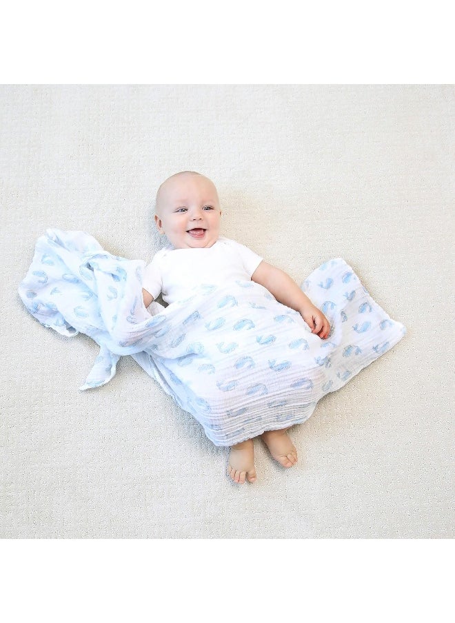 aden + anais Swaddle Blanket, Boutique Muslin Blankets for Girls & Boys, Baby Receiving Swaddles, Ideal Newborn & Infant Swaddling Set, 4 Pack, Natural History