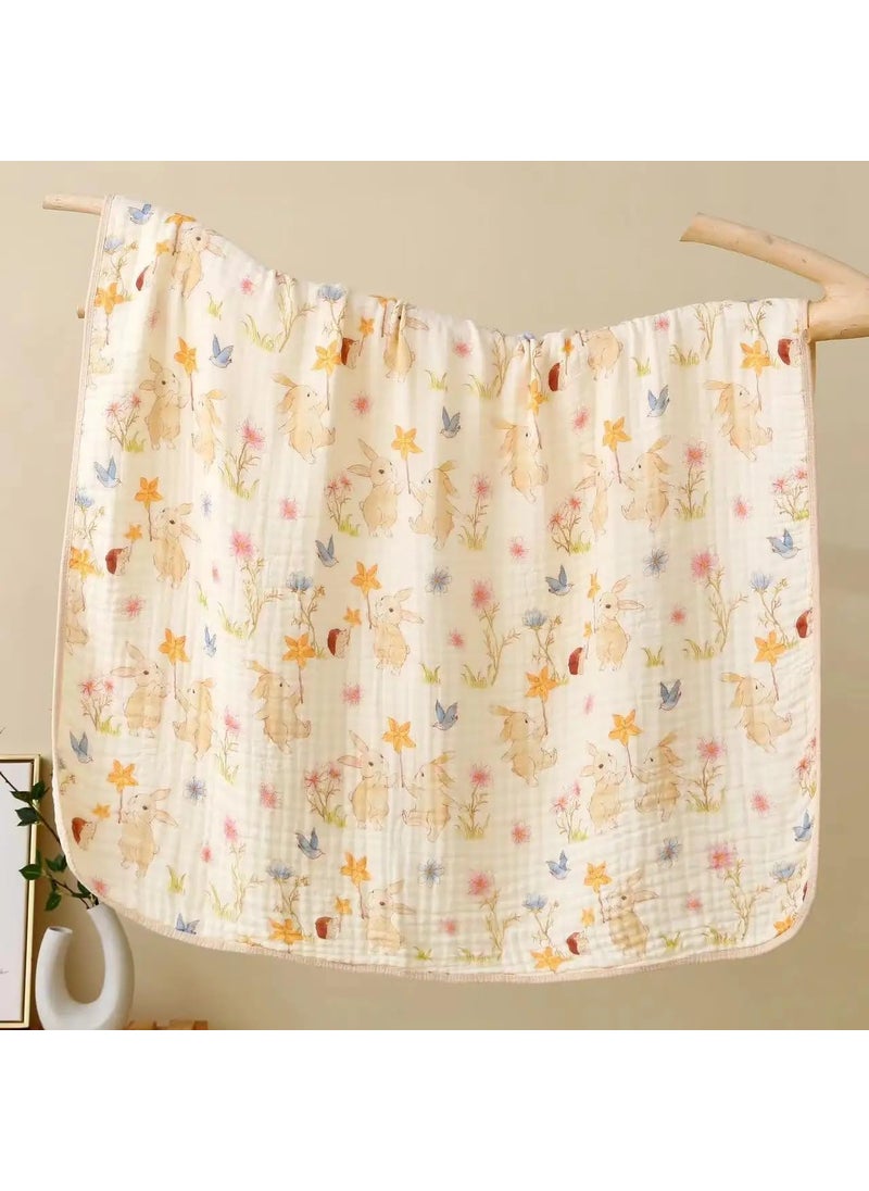 Cuddles Chaos Soft Bamboo Cotton Blankets for Babies Cozy Blankets for Newborns Gentle on Skin White Rabbits