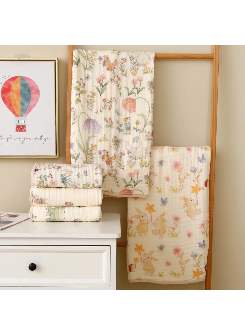 Cuddles Chaos Soft Bamboo Cotton Blankets for Babies Cozy Blankets for Newborns Gentle on Skin White Rabbits