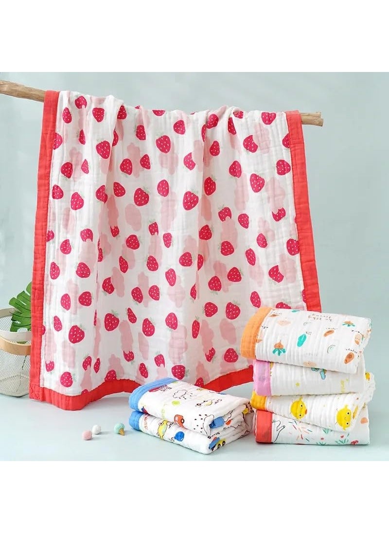 Cuddles Chaos Soft Bamboo Cotton Blankets for Babies Cozy Blankets for Newborns Gentle on Skin White Blue Border Lion