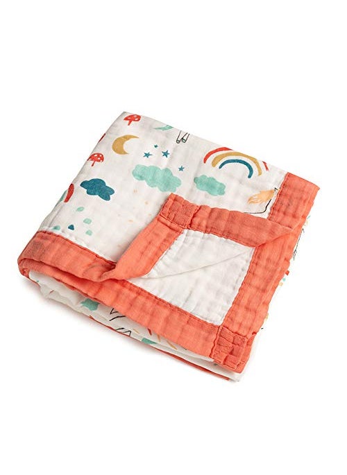 KICKS CRAWL Unicorns Dreams Quilted Muslin Baby Blanket 100 Muslin Cotton 110 x 110 cm