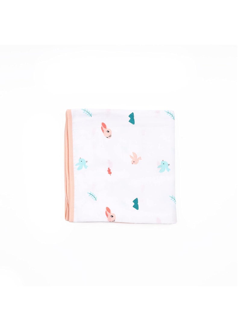 Kicks Crawl Pink Bunnies Organic Reversible Blanket