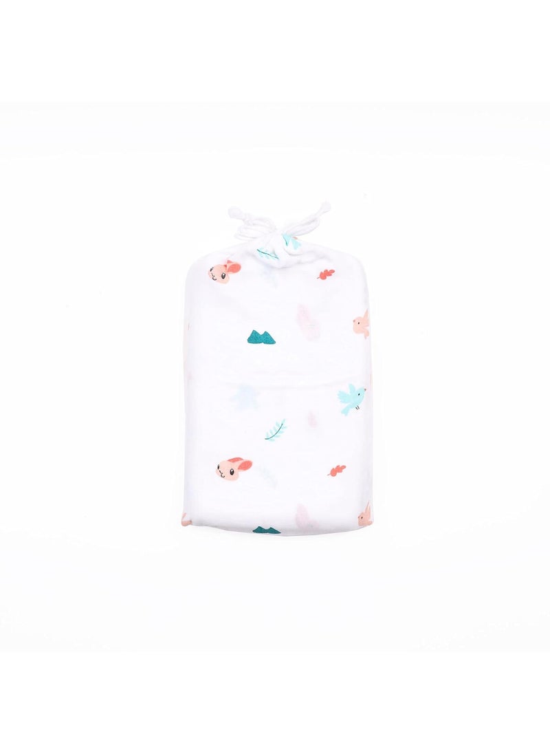 Kicks Crawl Pink Bunnies Organic Reversible Blanket