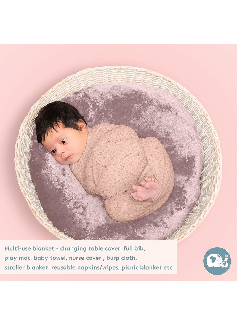 Sadora Baby 2 Layer Muslin Baby Blanket Premium Warm Breathable Cotton Muslin Blanket with Soft Lace Edging Infants and Toddlers 110cm x 110cm Floral