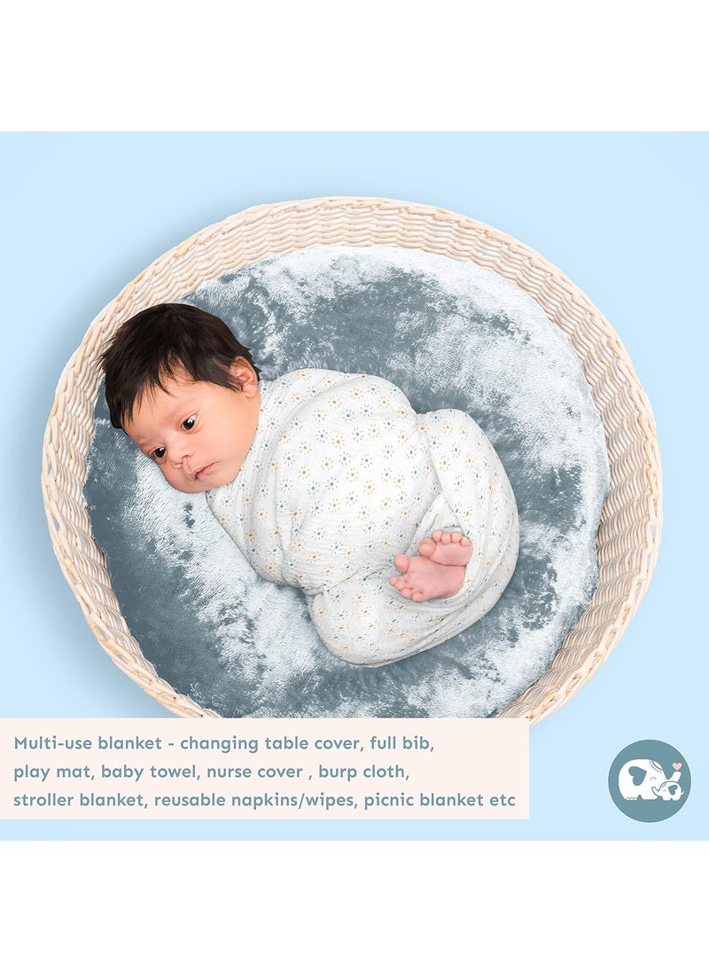 Sadora Baby 2 Layer Muslin Baby Blanket Premium Warm Breathable Cotton Muslin Blanket with Soft Lace Edging Infants and Toddlers 110cm x 110cm Sun