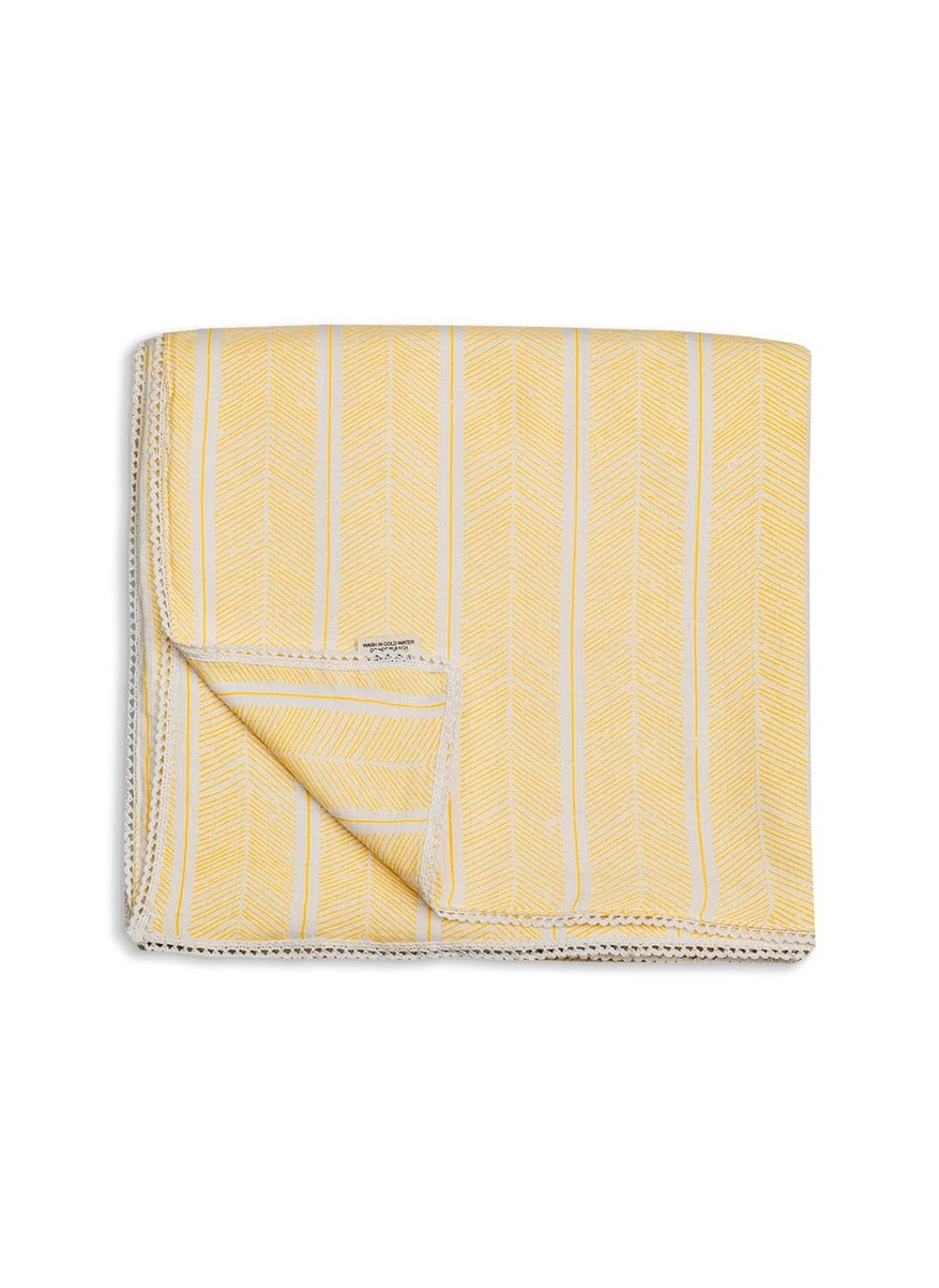 Sadora Baby 2 Layer Muslin Baby Blanket Premium Warm Breathable Cotton Muslin Blanket with Soft Lace Edging Infants and Toddlers 110cm x 110cm Aztec