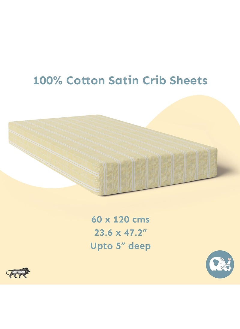 Sadora Baby Fitted Bedsheet for Baby CotsCribs Bed Sheet for Newborn Baby Crib MattressSoft Printed Breathable Cotton Satin 120cm x 60 cm Aztec Elastic Sheet