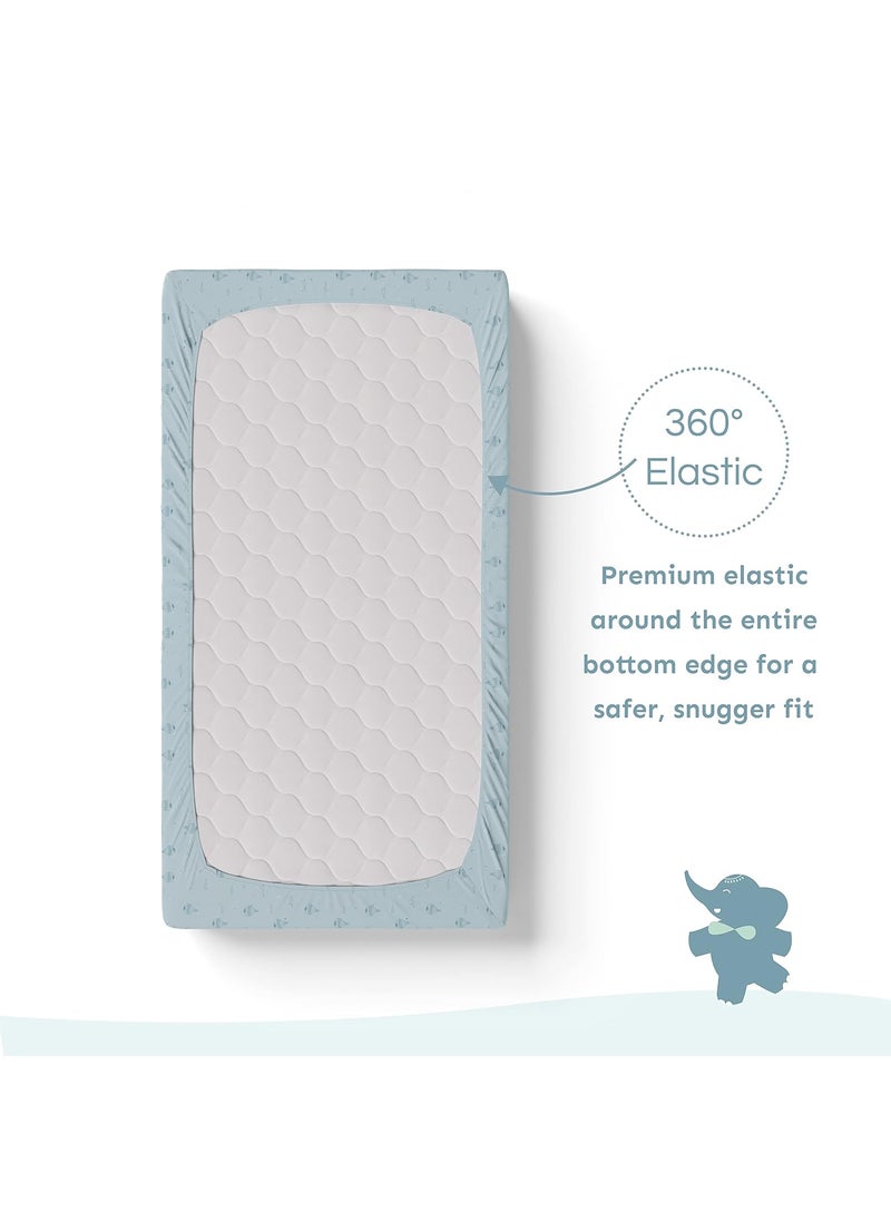 Sadora Baby Fitted Bedsheet for Baby CotsCribs Bed Sheet for Newborn Baby Crib MattressSoft Printed Breathable Cotton Satin 120cm x 60 cm Hot Air Balloon Elastic Sheet