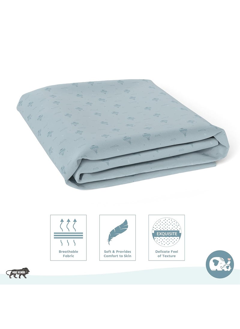 Sadora Baby Fitted Bedsheet for Baby CotsCribs Bed Sheet for Newborn Baby Crib MattressSoft Printed Breathable Cotton Satin 120cm x 60 cm Hot Air Balloon Elastic Sheet