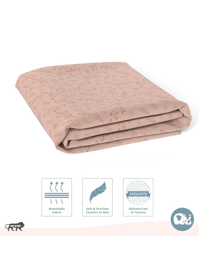 Sadora Baby Fitted Bedsheet for Baby CotsCribs Bed Sheet for Newborn Baby Crib MattressSoft Printed Breathable Cotton Satin 120cm x 60 cm Floral Elastic Sheet
