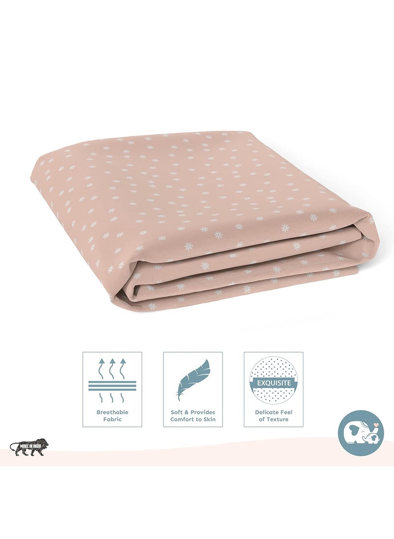 Sadora Baby Fitted Bedsheet for Baby CotsCribs Bed Sheet for Newborn Baby Crib MattressSoft Printed Breathable Cotton Satin 120cm x 60 cm Daisy Elastic Sheet
