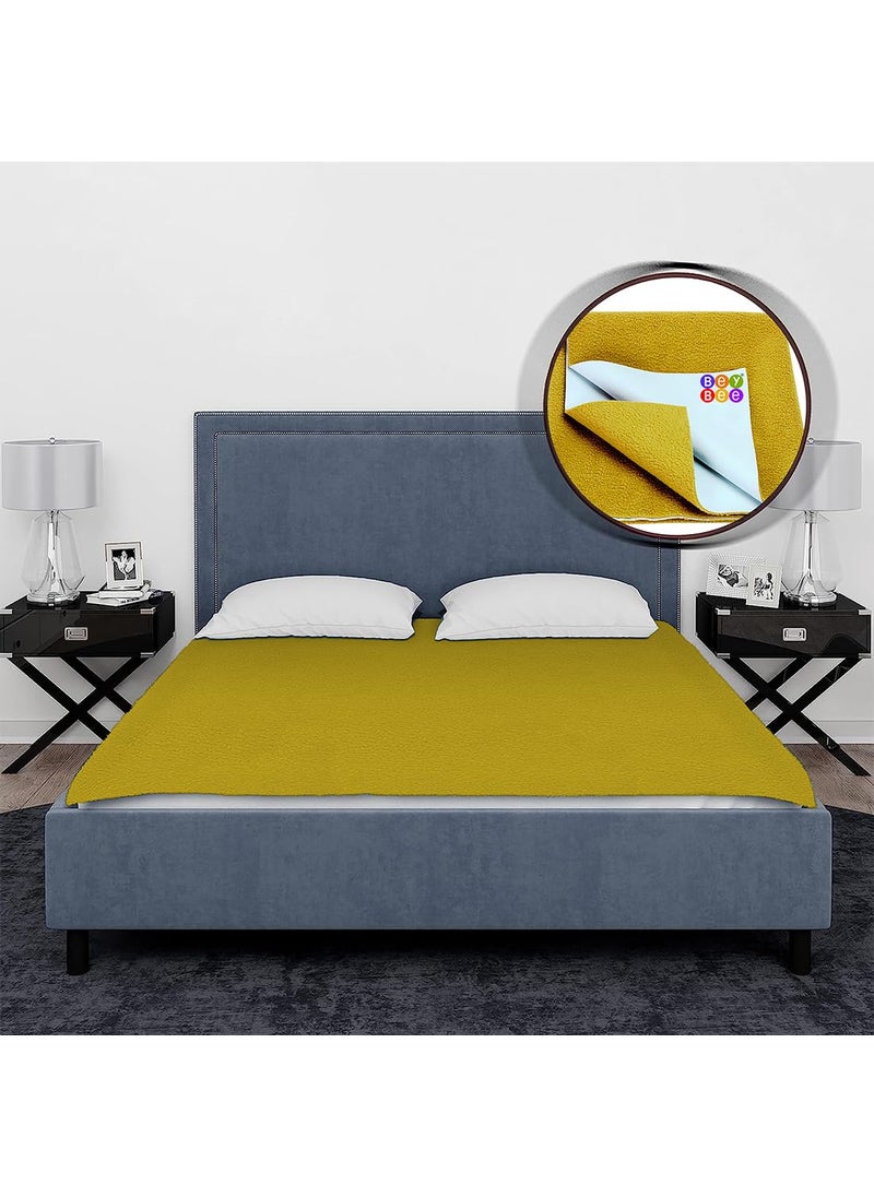 BeyBee Cotton Quickly Dry Sheet for Baby Large Size Double Bed Golden Double Bed Size 200cm x 260cm