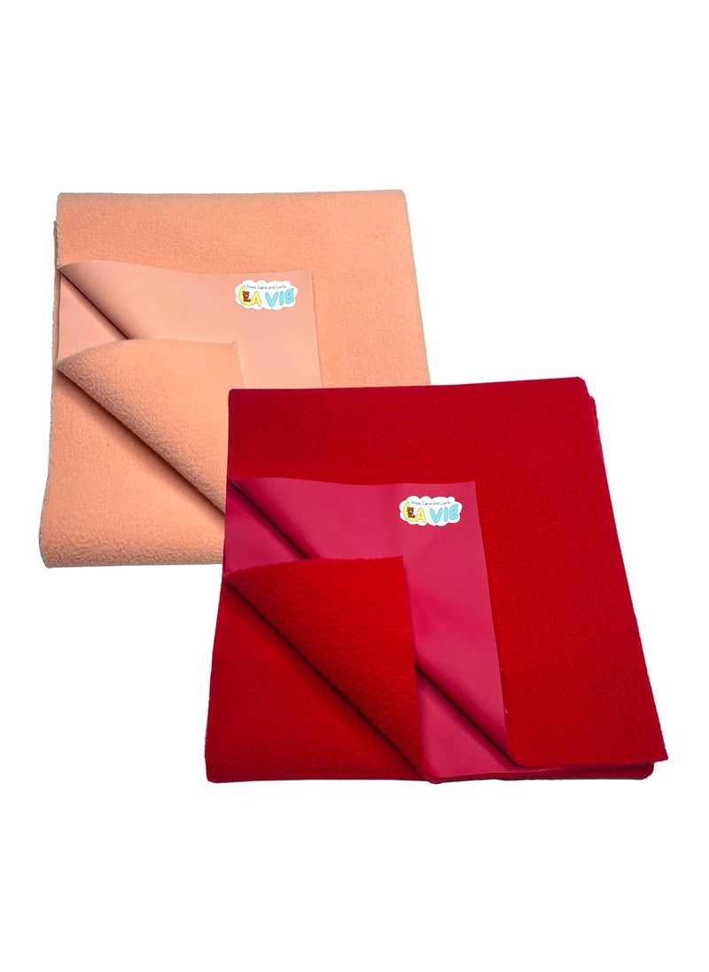 La Vie Baby Dry Sheets Extra Absorbent Quick Dry Sheet for New Born Babies Bed Protector Mattress Reusable Waterproof Baby Cot Sheet for Toddler Infant 50 X 70 cm Pack of 2 SizeS