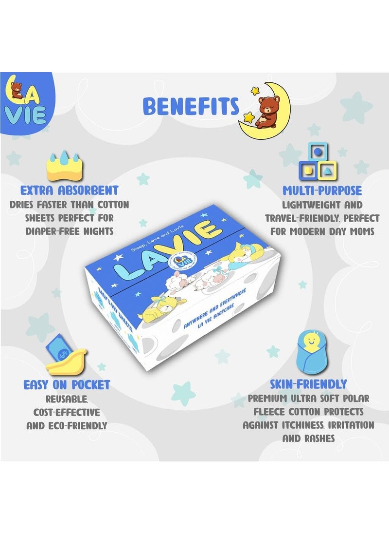 La Vie Baby Dry Sheets Extra Absorbent Quick Dry Sheet for New Born Babies Bed Protector Mattress Reusable Waterproof Baby Cot Sheet for Toddler Infant ColorPebble Grey SizeL Pack of 1
