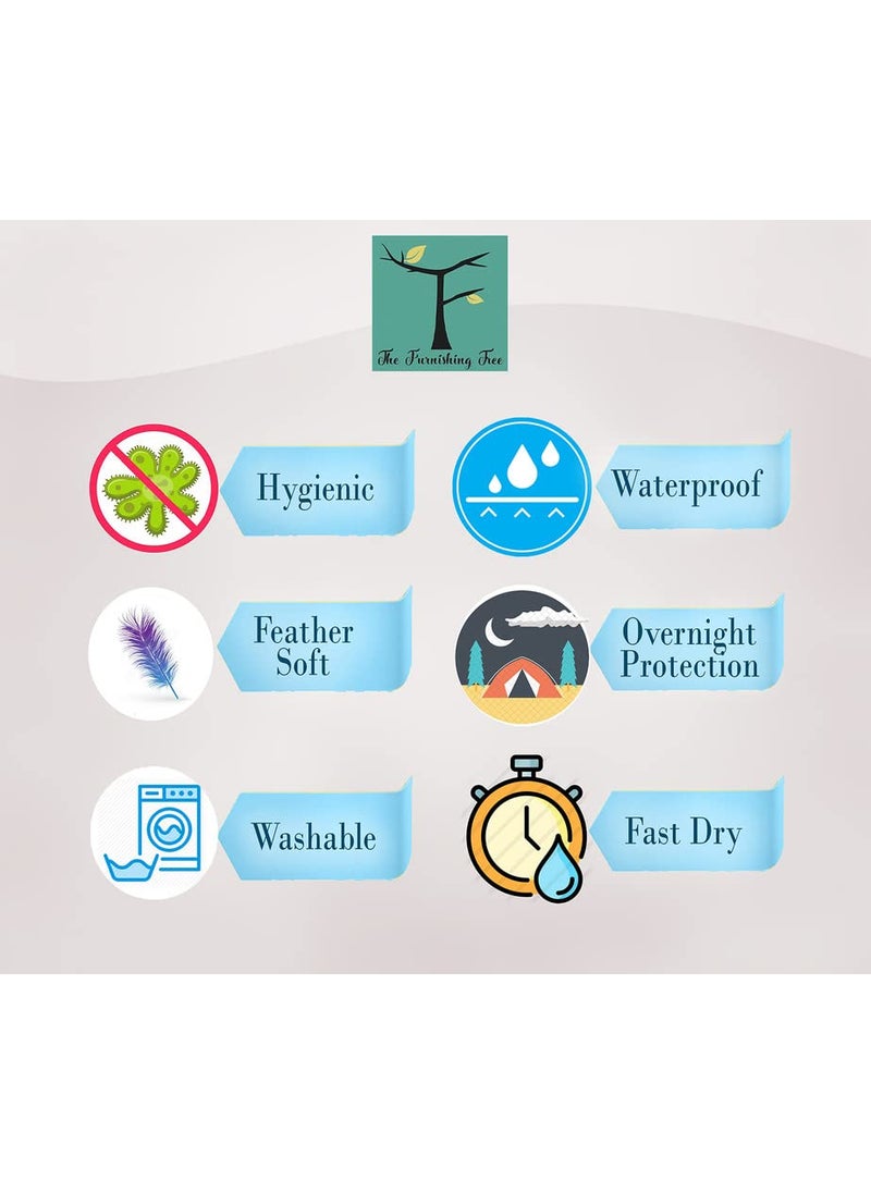 The Furnishing Tree Waterproof Cotton Baby Dry Sheet Bed Protector Sheet Small Toddler Size LxW 39x56 in inches Sky Blue