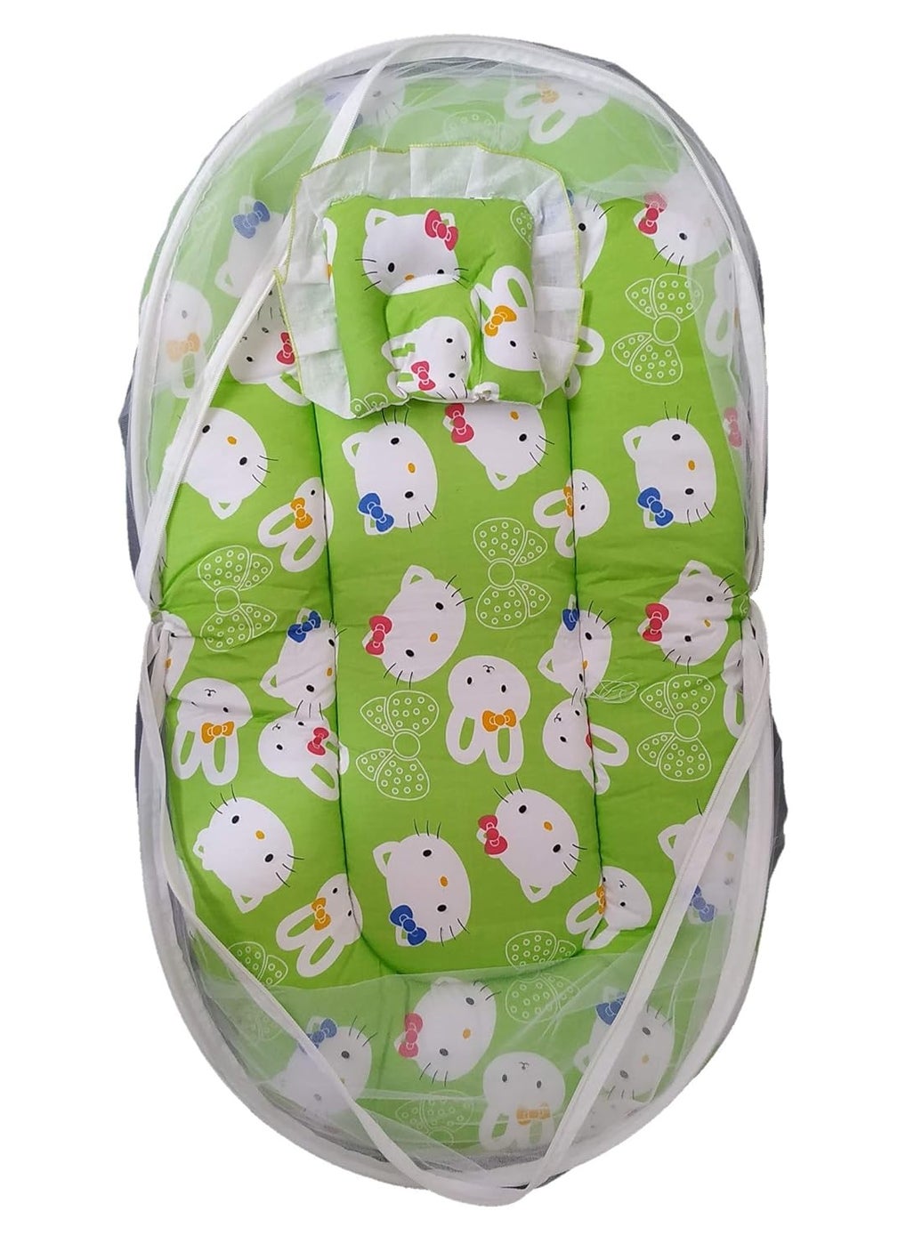 Cotton Baby Toddler Mattress with Mosquito NET Foldable with Pillow