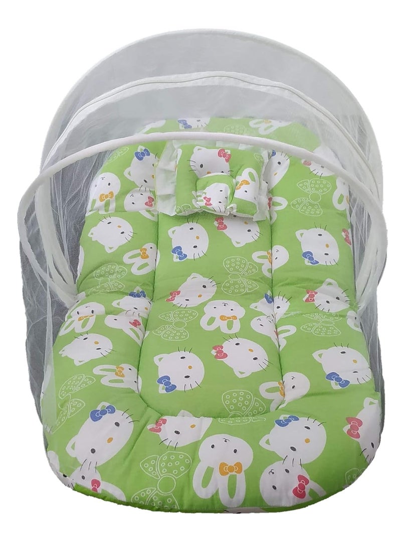 Cotton Baby Toddler Mattress with Mosquito NET Foldable with Pillow