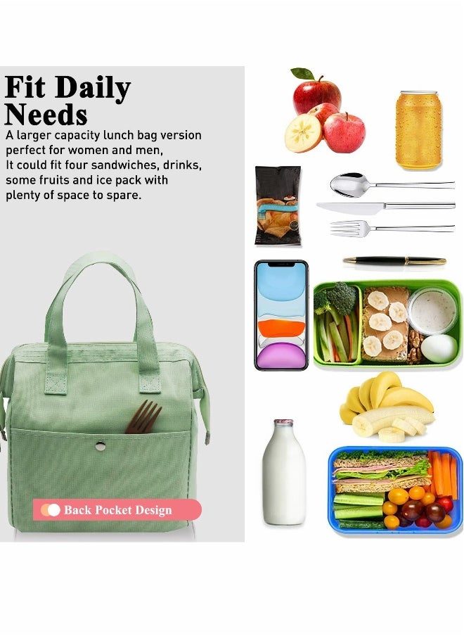Lunch Bag Bento Bag Thickened Thermal Insulation Refrigerated Tote Box Carrying For Students Ladies Men Picnic Work Outdoor - Light Green