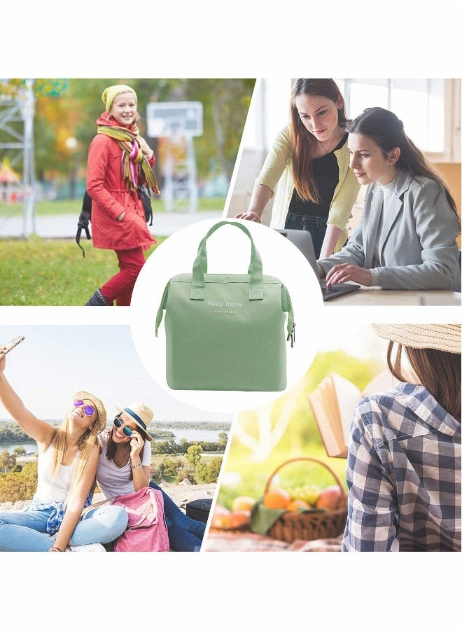 Lunch Bag Bento Bag Thickened Thermal Insulation Refrigerated Tote Box Carrying For Students Ladies Men Picnic Work Outdoor - Light Green