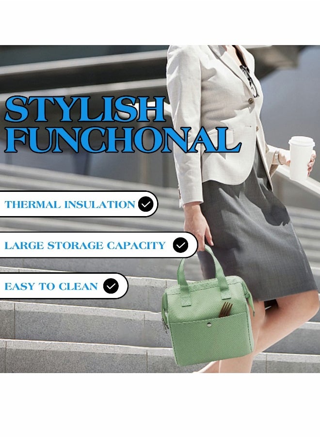 Lunch Bag Bento Bag Thickened Thermal Insulation Refrigerated Tote Box Carrying For Students Ladies Men Picnic Work Outdoor - Light Green