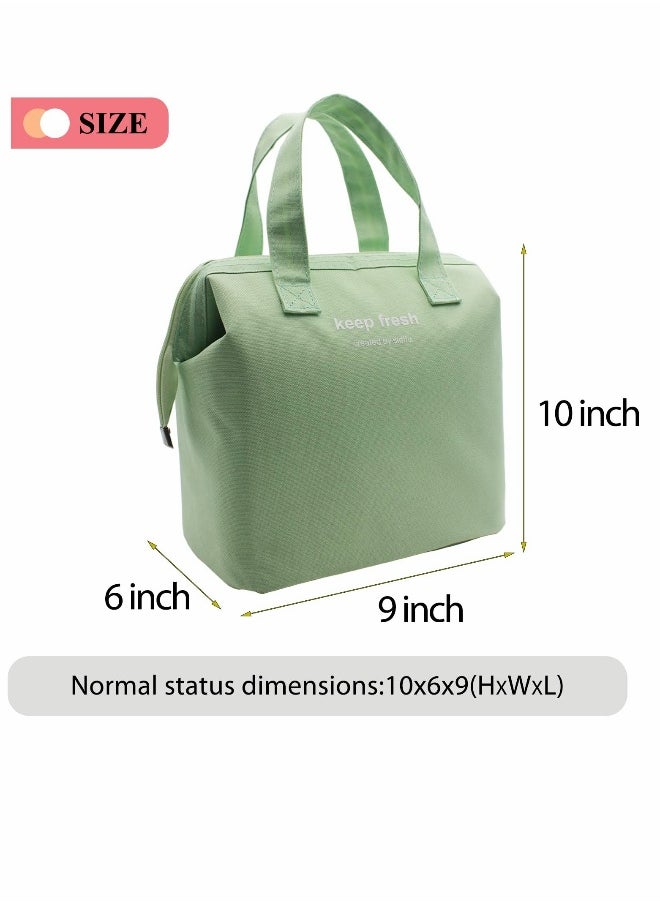 Lunch Bag Bento Bag Thickened Thermal Insulation Refrigerated Tote Box Carrying For Students Ladies Men Picnic Work Outdoor - Light Green