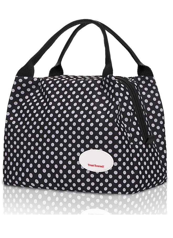 Lunch Bag Bento Bag Insulated Lunch Box Men Adult Lunchbox Lunch Tote Reusable Meal Prep Container Bag Bento Box Cooler Bag for Students Ladies Men Picnic Work Outdoor Office Polka Dots